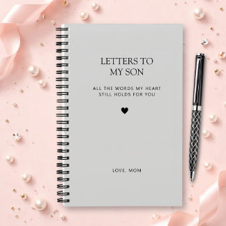 Letters to My Son Grief Journal in Light Gray
