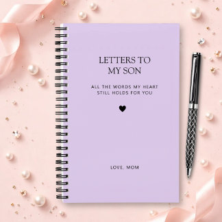 Letters to My Son Grief Journal in Lilac Purple