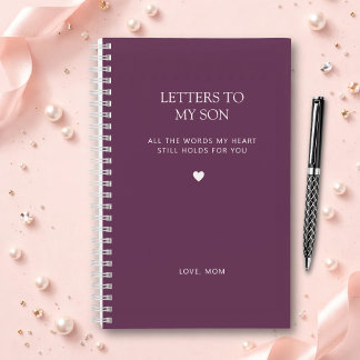 Letters to My Son Grief Journal in Plum Purple