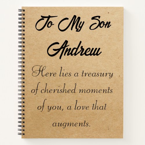 Letters to my  son personalised notebook journal