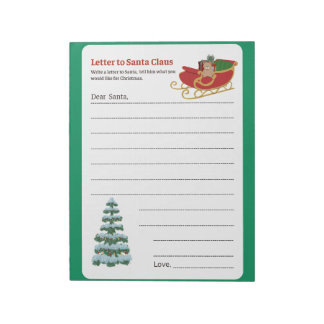 Letters to Santa Holiday Activity Page Notepad