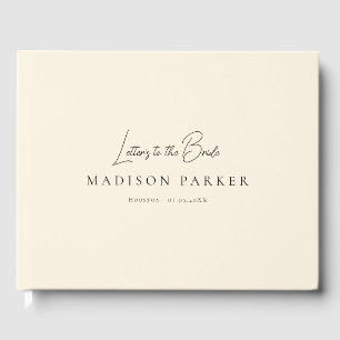 Letters to the Bride Beige Bridal Shower Guest Book