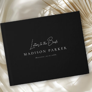 Letters to the Bride! Black Bridal Shower Guest Book