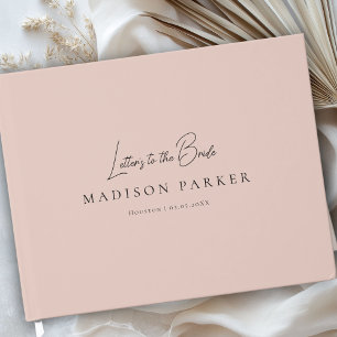 Letters to the Bride Dusty Rose Bridal Shower Guest Book