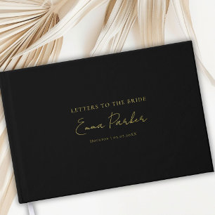 Letters to the Bride, Gold-Foil, Black Foil Guest Book