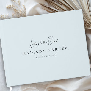 Letters to the Bride Light Blue Bridal Shower Guest Book