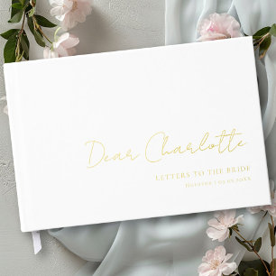 Letters to the Bride! Minimal, Handwriting Font Foil Guest Book