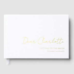 Letters to the Bride! Minimal, Handwriting Font Foil Guest Book