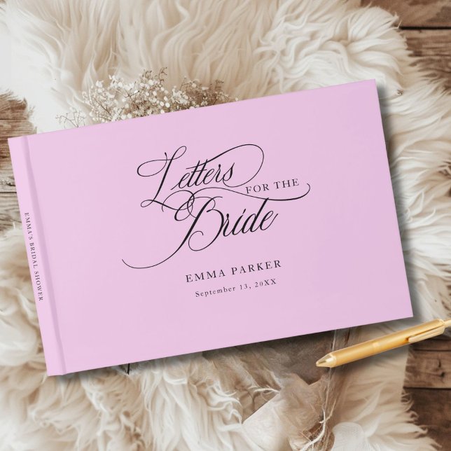 Letters to the Bride, Modern, Elegant, Pink Guest Book (Letters to the Bride, Modern, Elegant, Pink Guest Book, personalized with your name and date.)