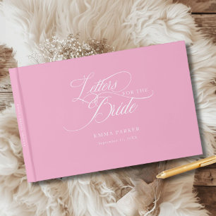 Letters to the Bride, Modern, Elegant, Pink Guest Book
