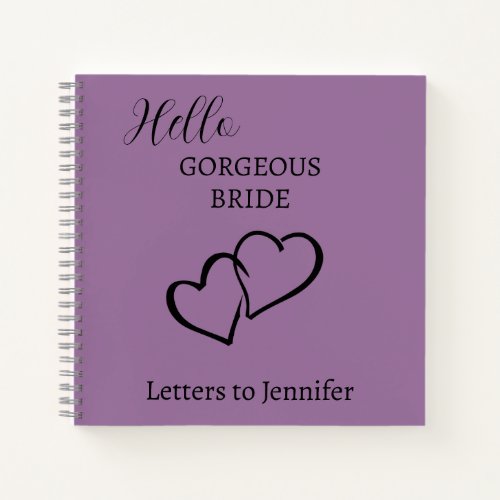Letters to the Bride Purple Personalized Notebook