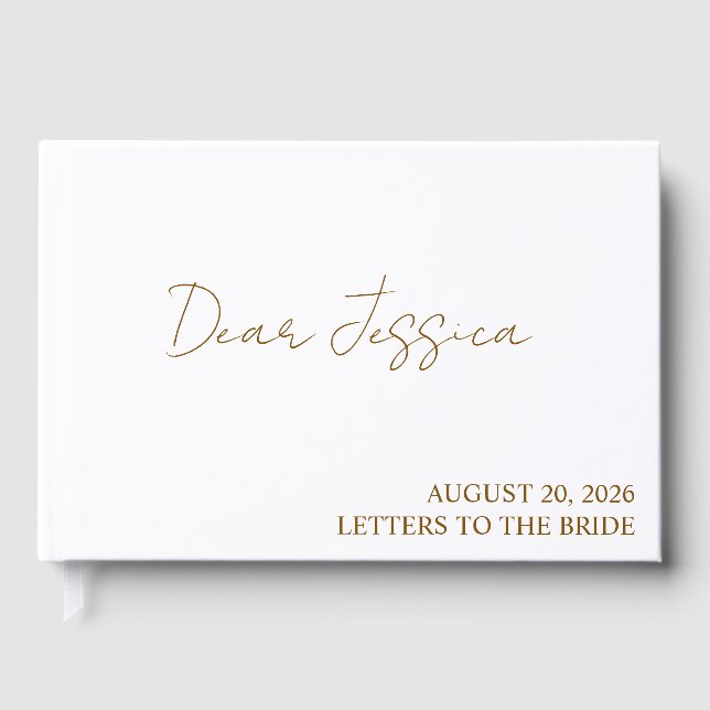 Letters to the bride scrapbook personalized, hen d guest book (Front)