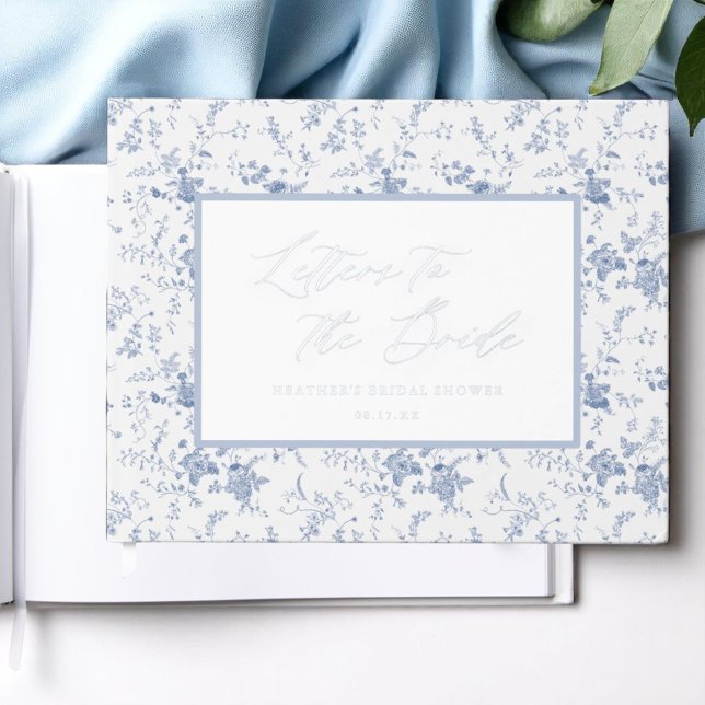 Letters to the Bride Toile Bridal Shower Foil Guest Book (Creator Uploaded)