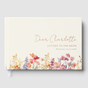 Letters to the Bride! Wildflower Bridal Shower  Foil Guest Book