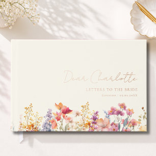 Letters to the Bride! Wildflower Bridal Shower  Foil Guest Book