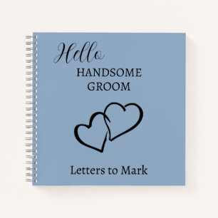 Letters to the Groom Blue Personalized Notebook