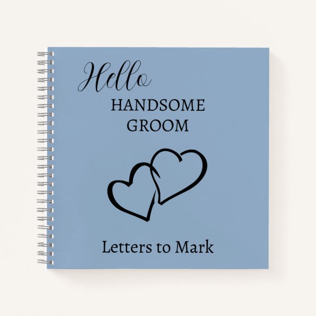 Letters to the Groom Blue Personalized Notebook (Front)