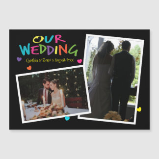 Letters with Heart Wedding Memories Magnetic Card 