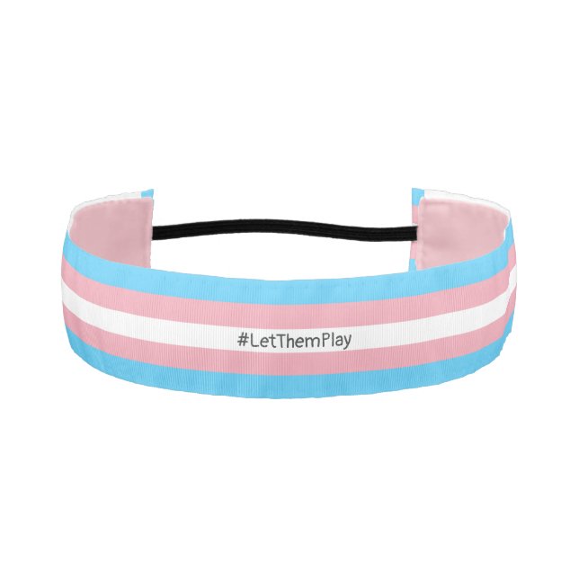 #LetThemPlay Transgender Athletes Trans Flag Athletic Headband (Front)