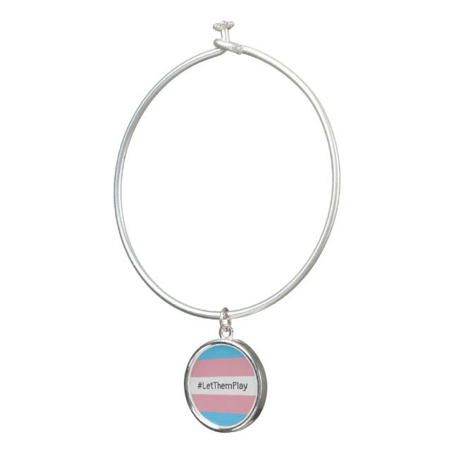 #LetThemPlay Transgender Athletes Trans Flag Bangle Bracelet (3/4)