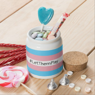 #LetThemPlay Transgender Athletes Trans Flag Candy Jar