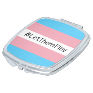 #LetThemPlay Transgender Athletes Trans Flag Compact Mirror