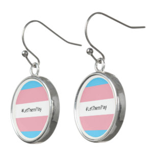 #LetThemPlay Transgender Athletes Trans Flag Earrings