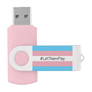 #LetThemPlay Transgender Athletes Trans Flag Flash Drive