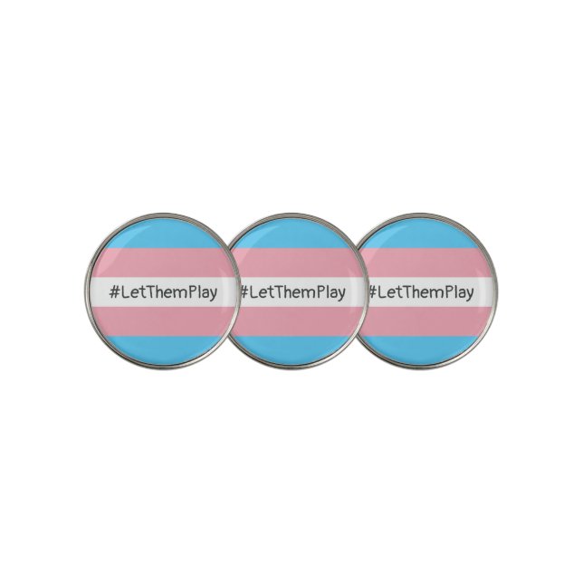 #LetThemPlay Transgender Athletes Trans Flag Golf Ball Marker (3 Up)