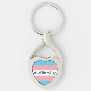 #LetThemPlay Transgender Athletes Trans Flag Keychain