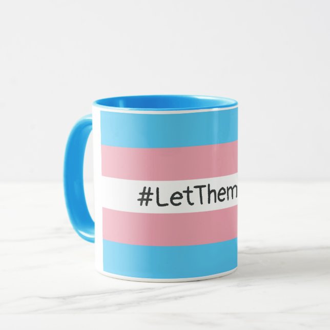 #LetThemPlay Transgender Athletes Trans Flag Mug (Front Left)