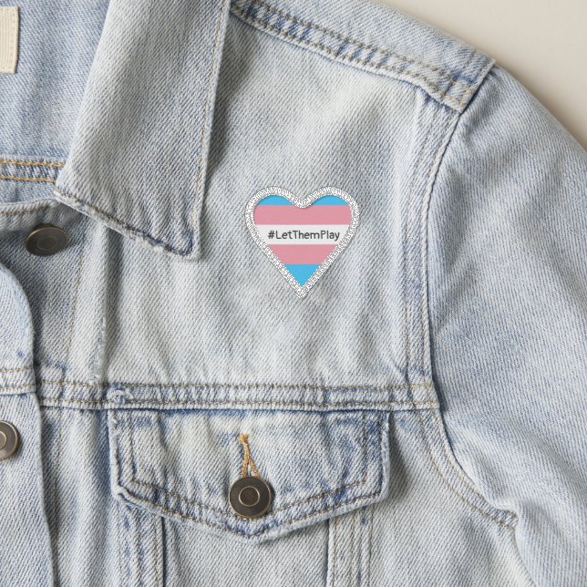 #LetThemPlay Transgender Athletes Trans Flag Patch (On Jacket)