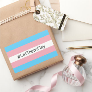#LetThemPlay Transgender Athletes Trans Flag Rectangular Sticker