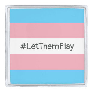 #LetThemPlay Transgender Athletes Trans Flag Silver Finish Lapel Pin