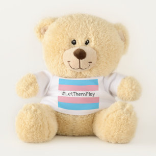 #LetThemPlay Transgender Athletes Trans Flag Teddy Bear