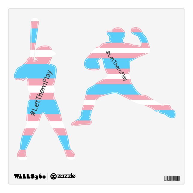 #LetThemPlay Transgender Athletes Trans Flag Wall Decal (Front)