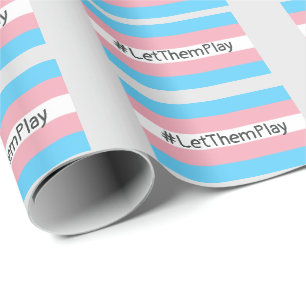 #LetThemPlay Transgender Athletes Trans Flag Wrapping Paper
