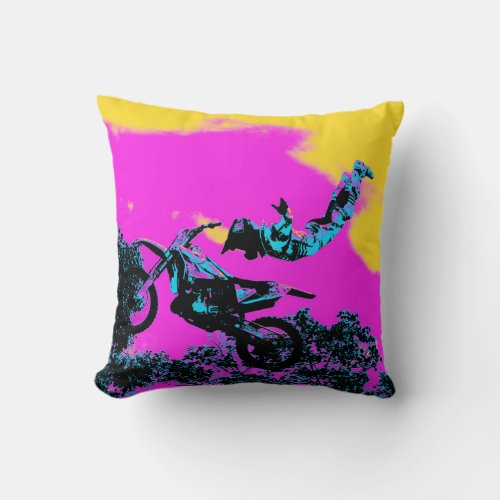 Letting Go _ Freestyle Motocross Stunt Throw Pillow