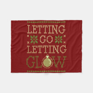 Letting Go Letting Glow Holiday Fleece Blanket