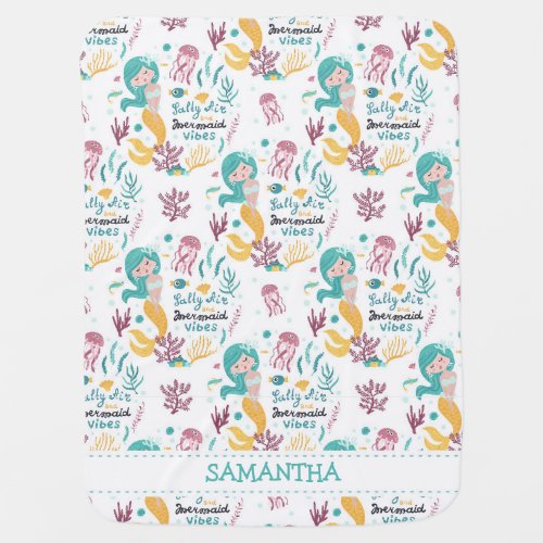 Lettle mermaid personalized gift for girl baby  baby blanket