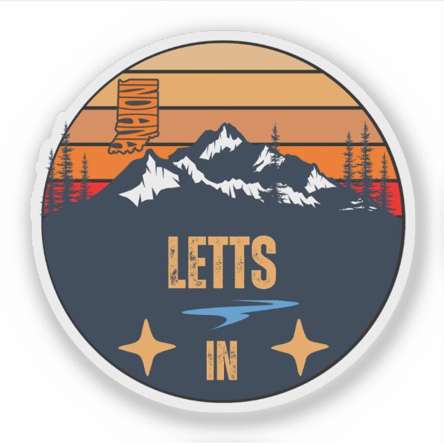 Letts, Indiana Sticker (Front)