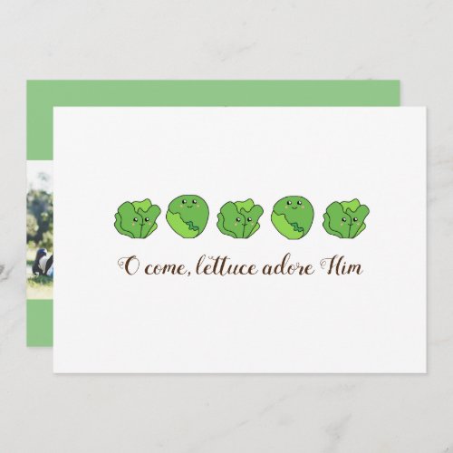 Lettuce Adore Him Flat Photo Christmas Card