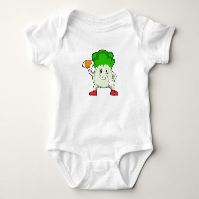 Lettuce at Football Sports Baby Bodysuit (Front)
