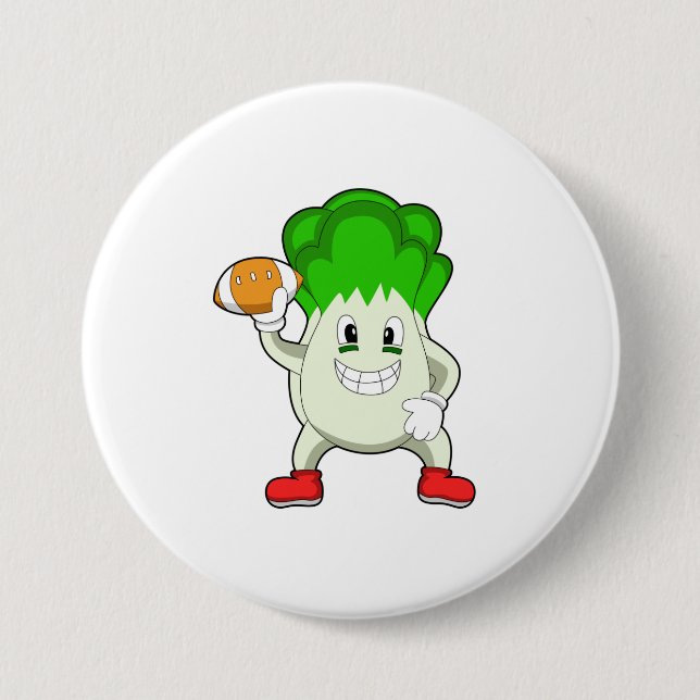 Lettuce at Football Sports Button (Front)