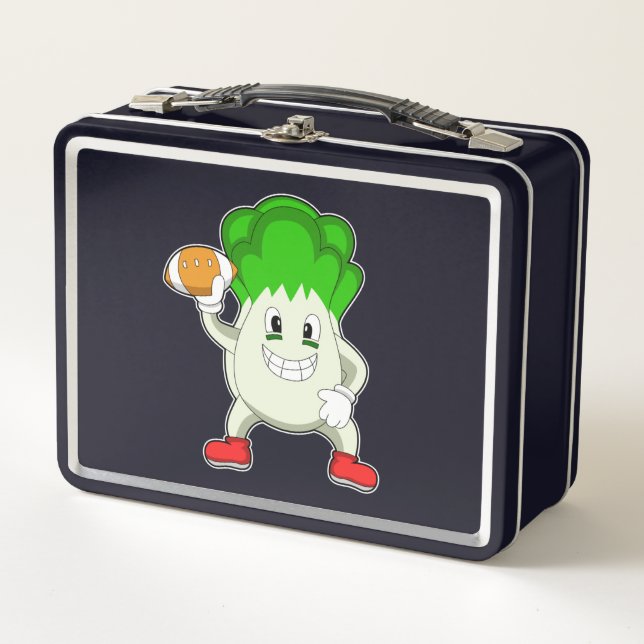 Lettuce at Football Sports Metal Lunch Box (Front)