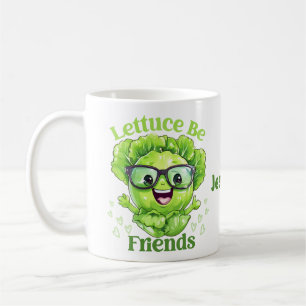 Lettuce Be Friends Personalize Face Name Coffee Mug