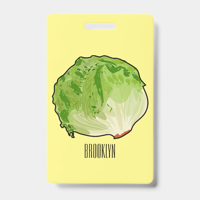 Lettuce cartoon illustration  badge (Front)