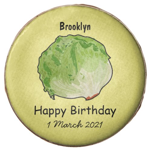 Lettuce cartoon illustration  chocolate covered oreo