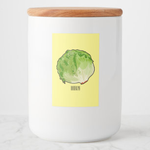 Lettuce cartoon illustration  food label