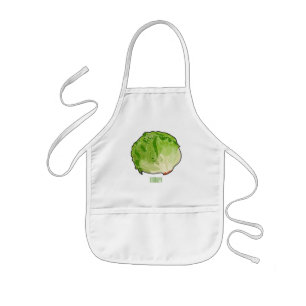 Lettuce cartoon illustration kids' apron